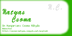 matyas csoma business card